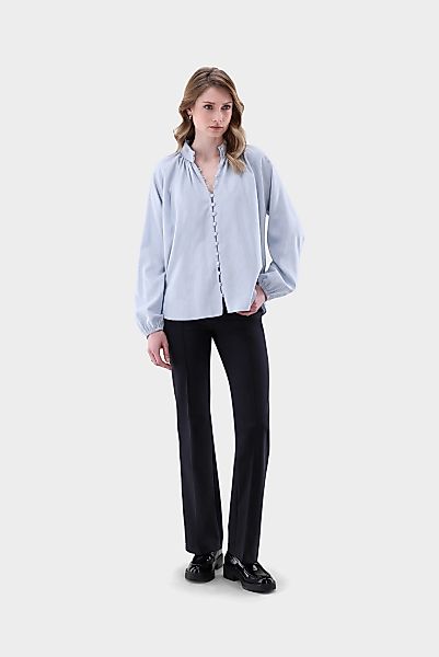 Flanellbluse mit Stehkragen günstig online kaufen