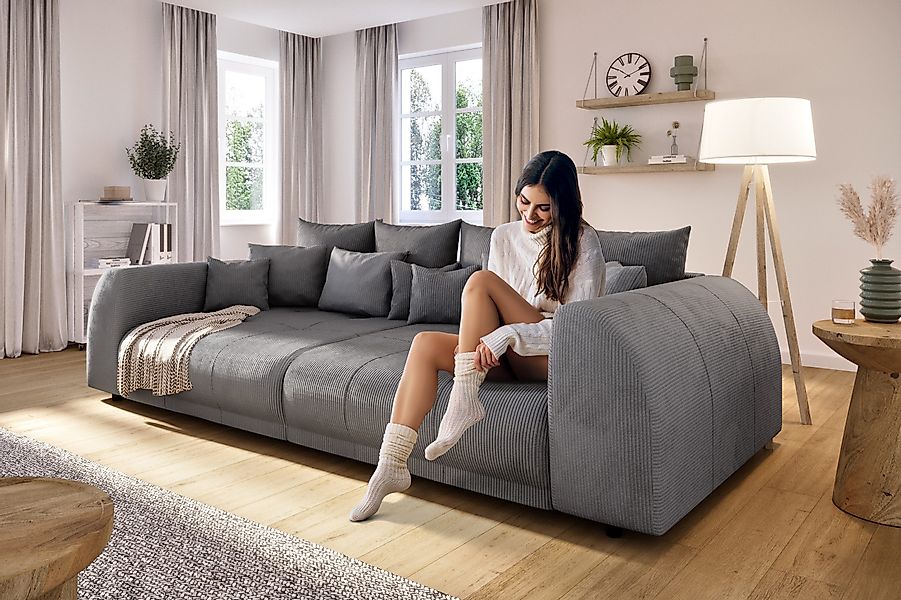 S-Style Möbel Big-Sofa Levana 5-Sitzer Boxspringfederung Lounge Sofa in Cor günstig online kaufen