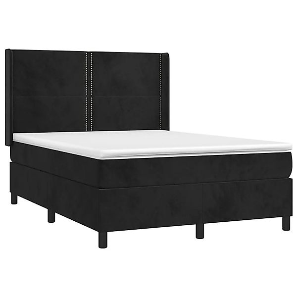 vidaXL Boxspringbett mit Matratze Schwarz 140x200 cm Samt 3132623 günstig online kaufen