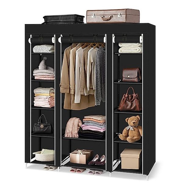 Bellavio Kleiderschrank Stoffschrank 12 Ablagen (12 Fächer, 1-St., 150x45x1 günstig online kaufen