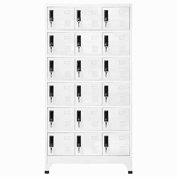 vidaXL Mehrzweckschrank Schließfachschrank Weiß 90x40x180 cm Stahl günstig online kaufen