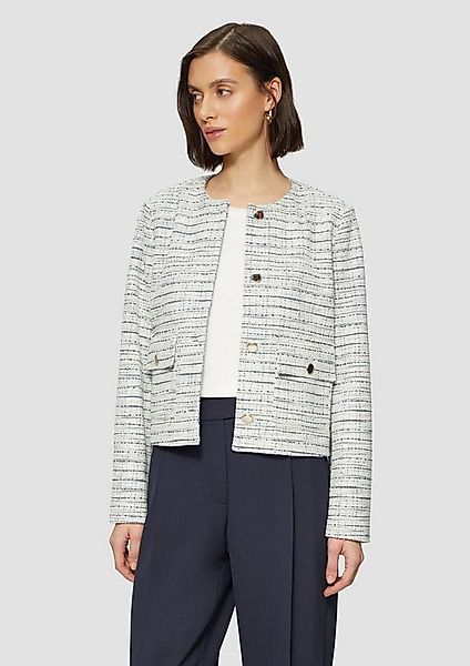 s.Oliver Jackenblazer Indoor-Blazer Gefütterte Bouclé-Jacke mit Zierknöpfen günstig online kaufen