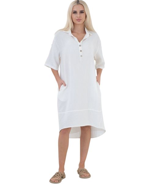 WENOR Blusenkleid Musselin, Rückenausschnitt, 100 % Baumwolle, günstig online kaufen