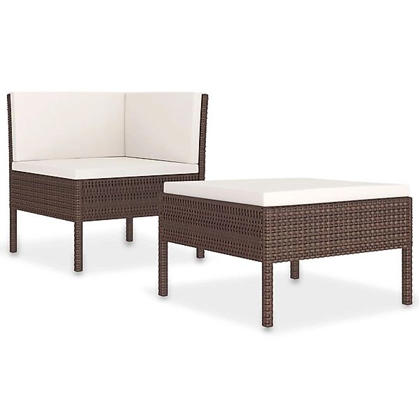 vidaXL Gartenlounge-Set 2-tlg. Garten-Lounge-Set mit Auflagen günstig online kaufen
