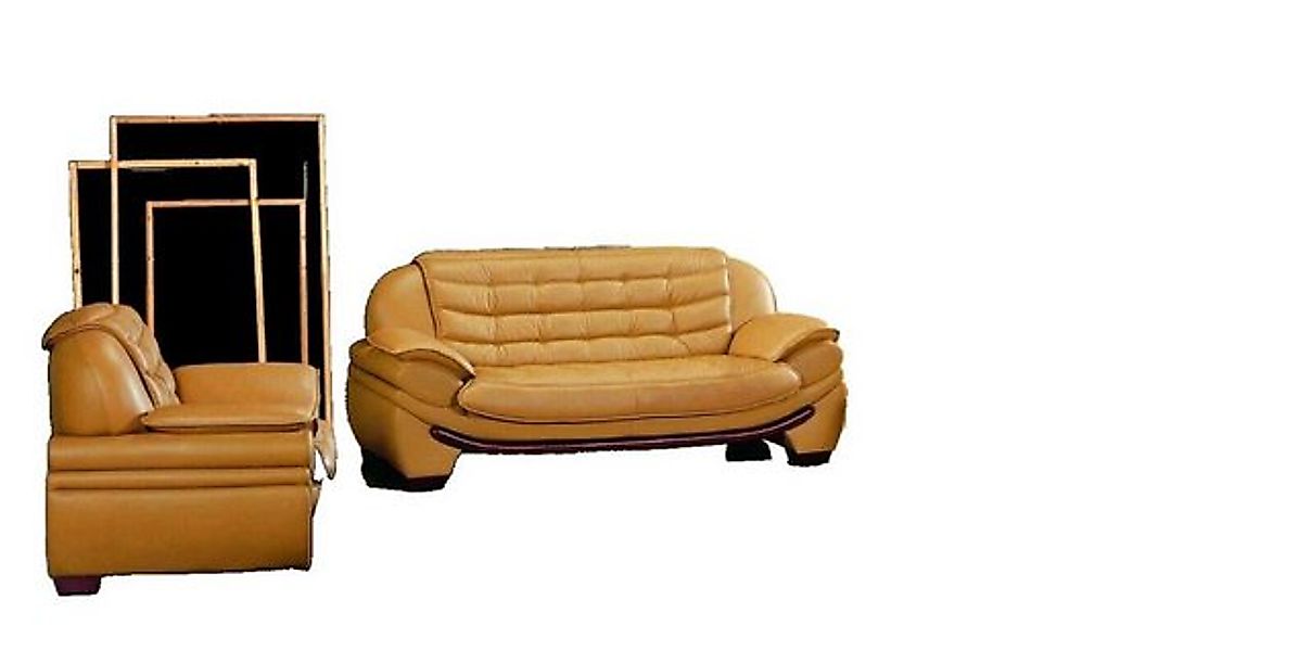 JVmoebel Sofa Sofagarnitur Couch Polster Leder Wohnzimmer Sitz 3+2+1 Set, M günstig online kaufen