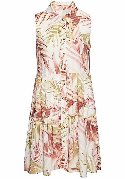 LASCANA Hemdblusenkleid, mit Alloverprint und Volants, ärmelloses Sommerkle günstig online kaufen