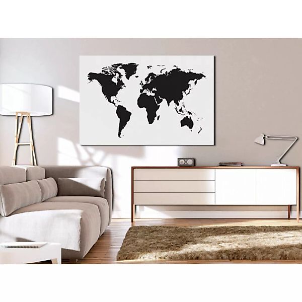 Wandbild World Map: Black & White Elegance XXL günstig online kaufen