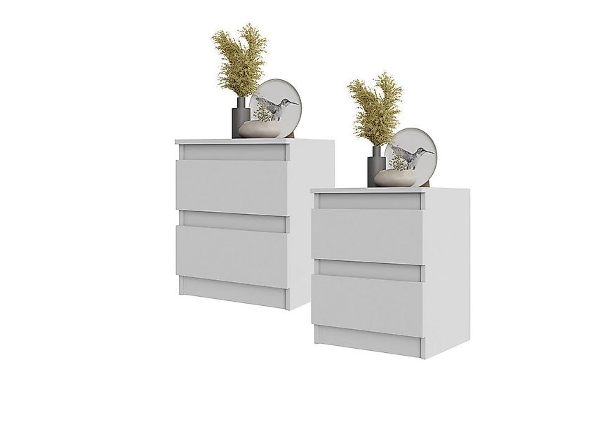 Furnica Nachttisch 2er-Set - BIG G - Nachtschrank mit 2 Schubladen H50cm B4 günstig online kaufen