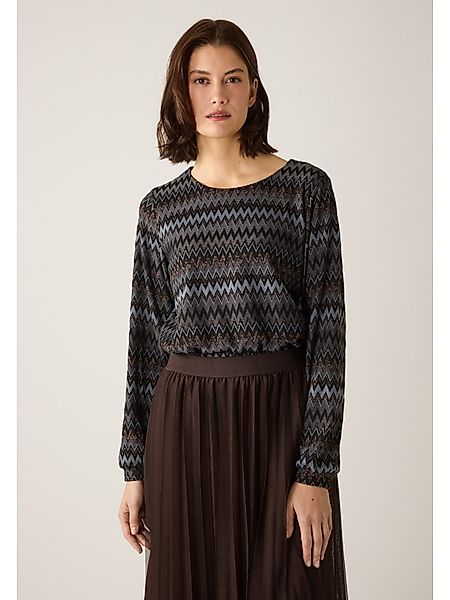 MORE&MORE Blusenshirt weites, gemustertes Blusenshirt günstig online kaufen