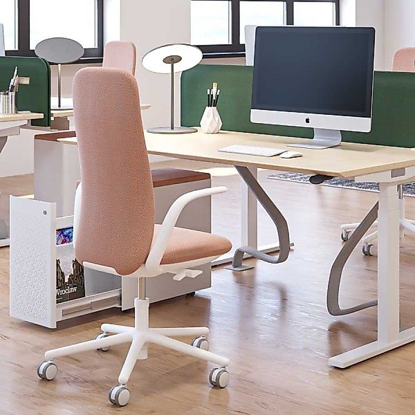 Abverkauf: HAWORTH Nia Bürostuhl | Bezug Atlas rosa | Rückenlehne hoch | Ge günstig online kaufen