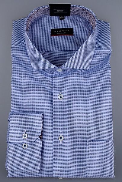 Eterna Klassische Bluse ETERNA MODERN FIT Langarm Hemd hellblau kleinkarier günstig online kaufen