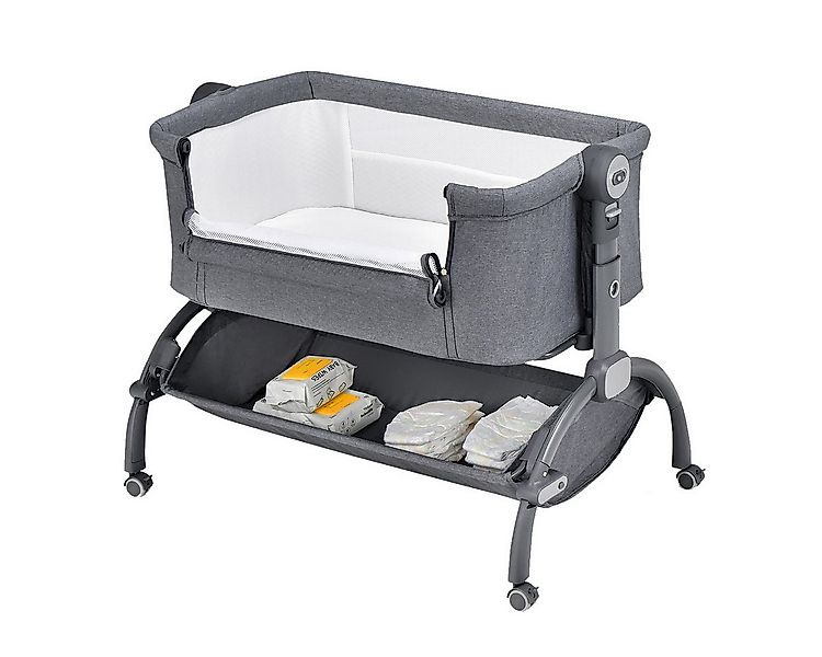 COSTWAY Beistellbett, Stubenwagen, 7 Fach höhenverstellbar, Babybett günstig online kaufen