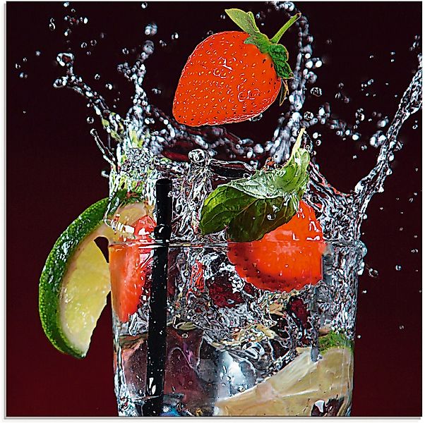 Artland Glasbild "Frischer Fruchtcocktail I" Getränke 1 Stk. tlg. in versch günstig online kaufen
