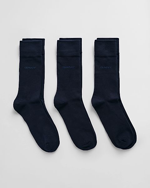 Gant Basicsocken "SOFT COTTON SOCKS 3-PACK", (Packung, 3 Paar, 3), mit Logo günstig online kaufen
