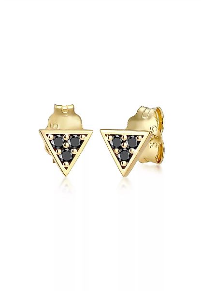 Elli DIAMONDS Paar Ohrstecker "Dreieck Geo Black Diamant (0.09 ct) 375er Ge günstig online kaufen
