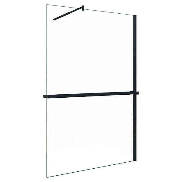 AICA Walk In 90x200cm Schwarz Duschwand mit Stabilisator 8mm NANO ESG-Glas günstig online kaufen