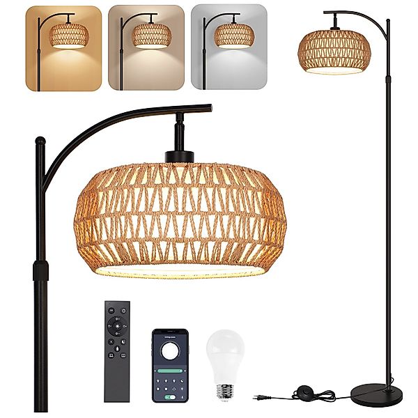Sunicol LED Stehlampe Doppelter Lampenschirm Stehlampe günstig online kaufen