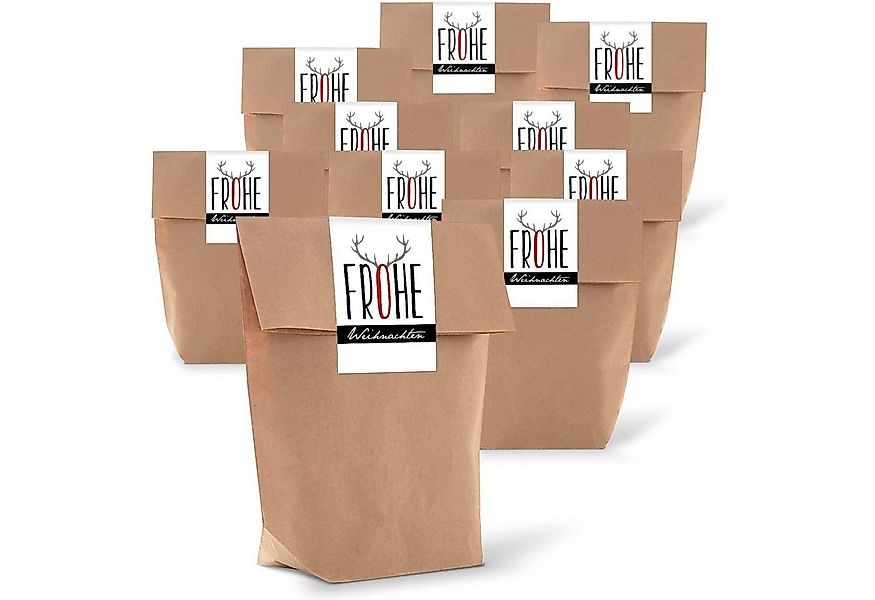 Logbuch-Verlag Dekofigur Braune Weihnachtstüten 14 x 22 x 5,6 cm mit Weihna günstig online kaufen