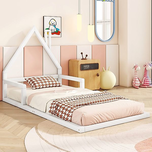 Flieks Massivholzbett, Kinderbett Hausbett Einzelbett 90x200cm günstig online kaufen