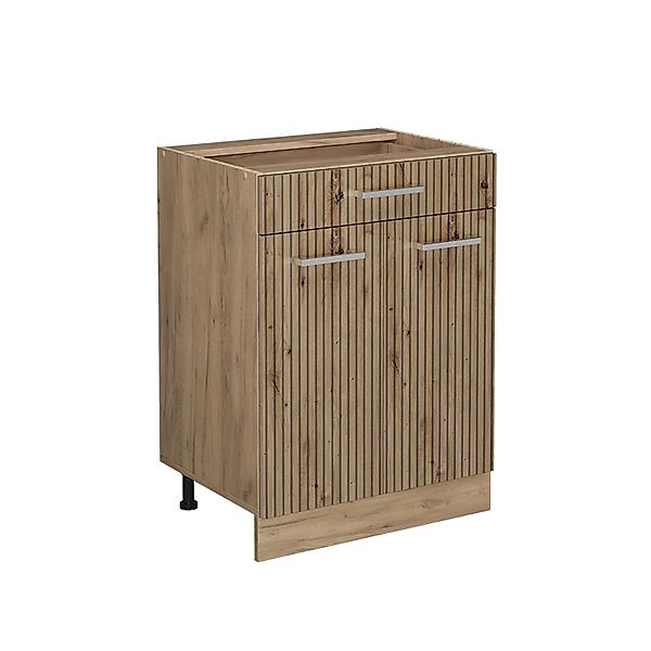 Vicco Küchenunterschrank R-Line Artisan-Eiche/Goldkraft Eiche 60 cm mit Sch günstig online kaufen