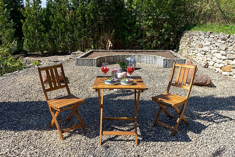 Loreno® Garten-Essgruppe Bloom, massives geöltes Akazienholz, günstig online kaufen