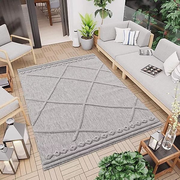 Carpet City Teppich »In-& Outdoorteppich Santorini 58578, 3D-Effekt, Raute- günstig online kaufen