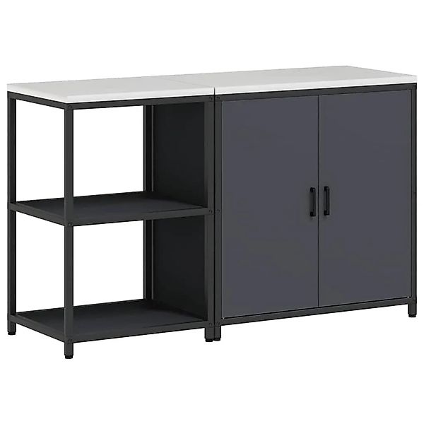 vidaXL Aufbewahrungsset für die Küche mit Regal 2 Stk Anthrazit 3392682 günstig online kaufen