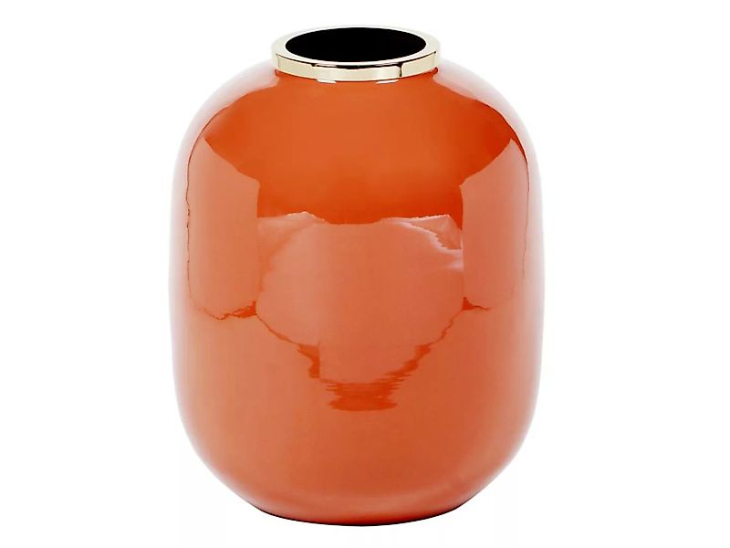 Vase - emailliertem Metall - Messing-Finish - D 29 x H 36 cm - Terracotta - günstig online kaufen