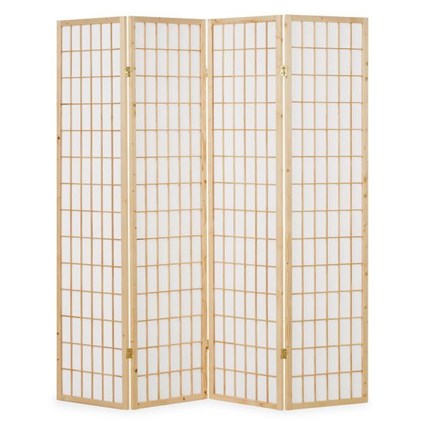Homestyle4u Paravent Raumteiler Trennwand Shoji Natur günstig online kaufen