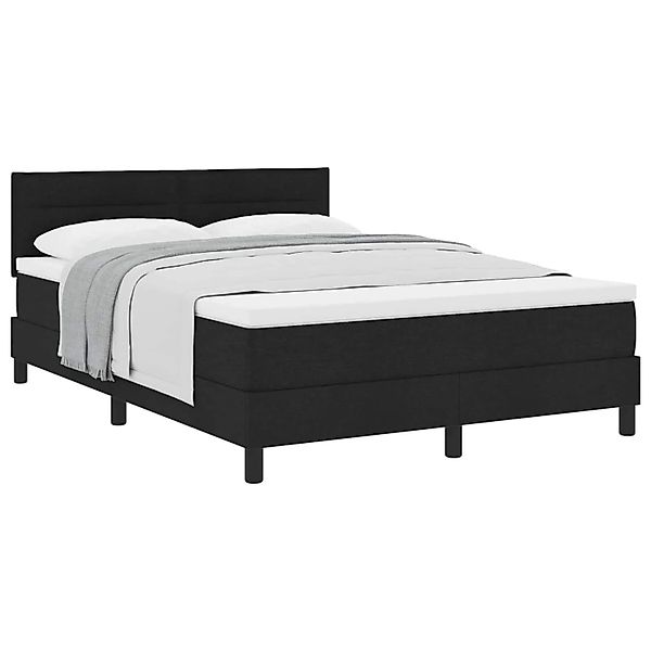 vidaXL Boxspringbett mit Matratze Schwarz 140 x 190 cm Stoff 3338610 günstig online kaufen