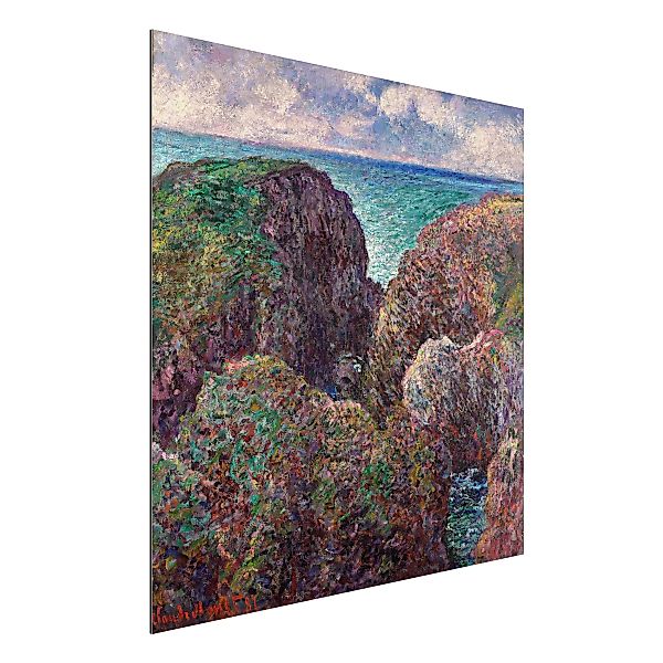 Alu-Dibond Bild Kunstdruck - Quadrat Claude Monet - Felsengruppe Port-Goulp günstig online kaufen