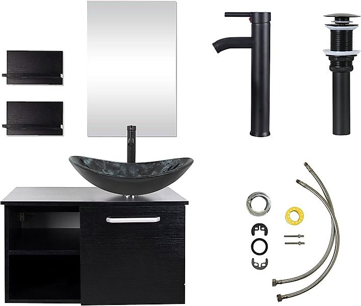 Puluomis Badmöbel-Set mit Spiegel, Badezimmerschrank mit günstig online kaufen