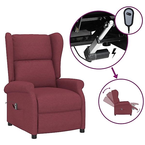 vidaXL Ohrensessel mit Liegefunktion Elektrisch Weinrot Stoff 3098322 günstig online kaufen