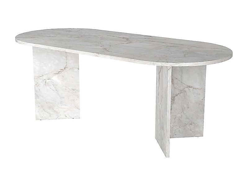 Esstisch 8 Personen - Marmor-Optik Weiß - TOPANIA günstig online kaufen