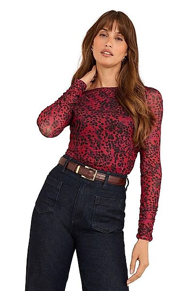 Love & Roses Langarmbluse Love & Roses Bedrucktes Langarmtop mit Mesh (1-tl günstig online kaufen