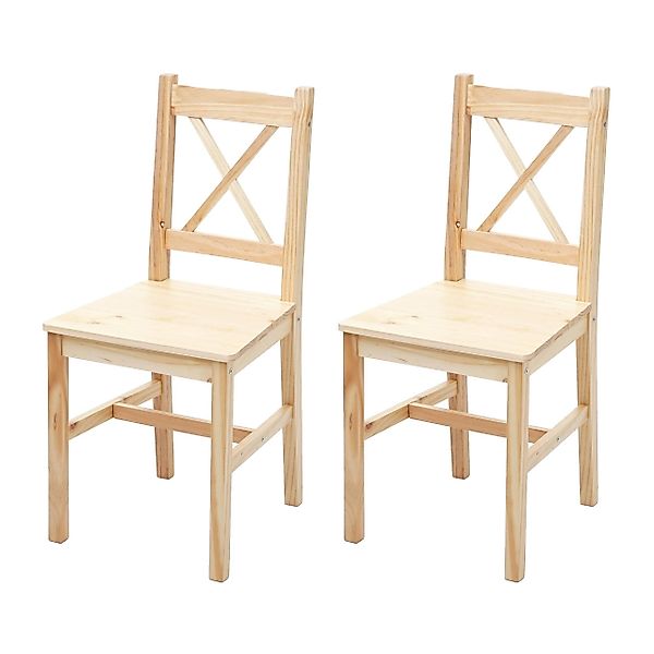 MCW Esszimmerstuhl F77 2er-Set Kiefer Lasiert günstig online kaufen