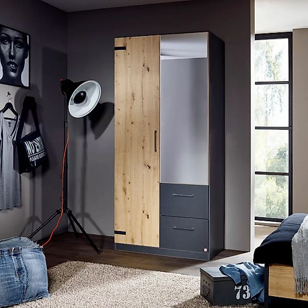 rauch Drehtürenschrank "Holmes", im Industrial Style, mit Schubkästen, mit günstig online kaufen
