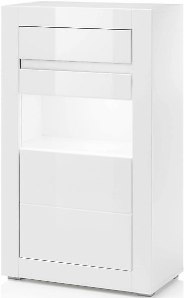 Home affaire Vitrine "Carat" Höhe 112 cm, Leisten angeliefert, 1 x grau, 1 günstig online kaufen
