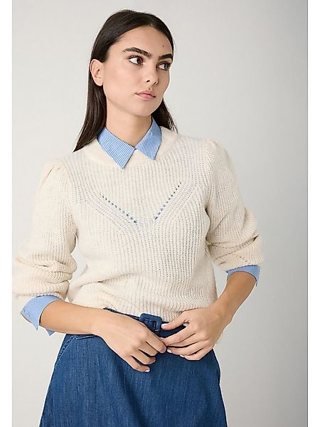 MORE&MORE Rundhalspullover kuscheliger Rippstrickpullover günstig online kaufen