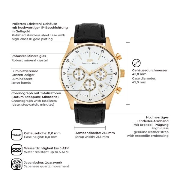 Rhodenwald & Söhne Chronograph Goodwill silber/schwarz, günstig online kaufen