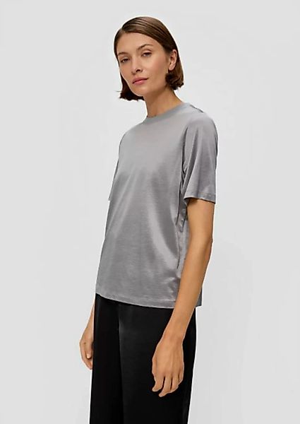 s.Oliver BLACK LABEL Kurzarmshirt T-Shirt aus schimmerndem Viskosemix günstig online kaufen