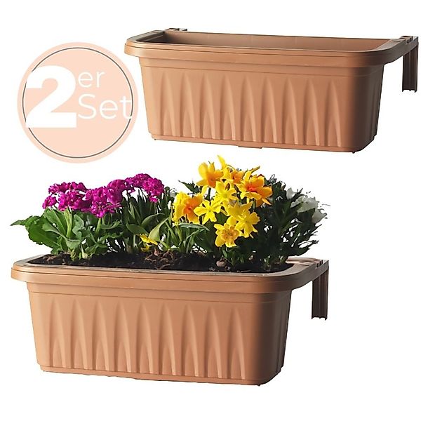 GarPet Balkonkasten 2x Blumenkasten Balkon Geländer günstig online kaufen