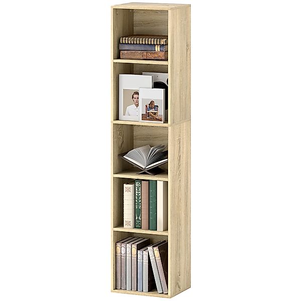 HOMCOM Bücherregal, Aufbewahrungsregal 5 Ebenen, Regal mit verstellbaren Re günstig online kaufen