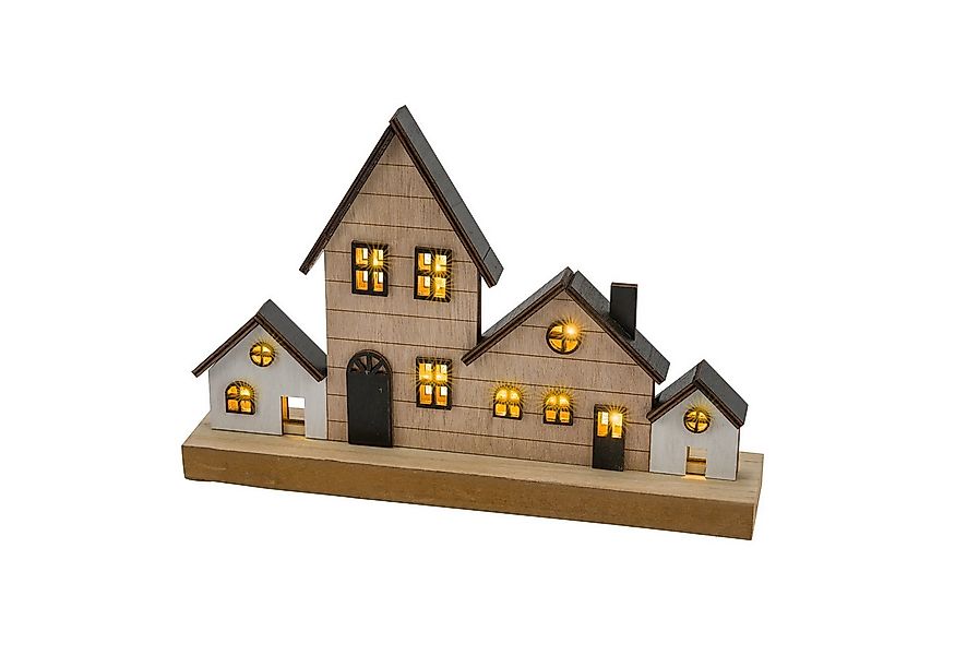 Spetebo LED-Dekofigur LED Weihnachts Stadt Aufsteller aus Holz - 30 x 20 cm günstig online kaufen