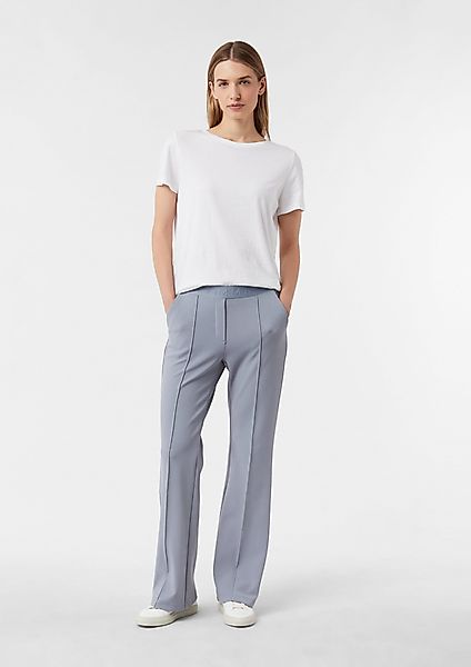 comma Stoffhose Elastische Twillhose mit Logobund günstig online kaufen