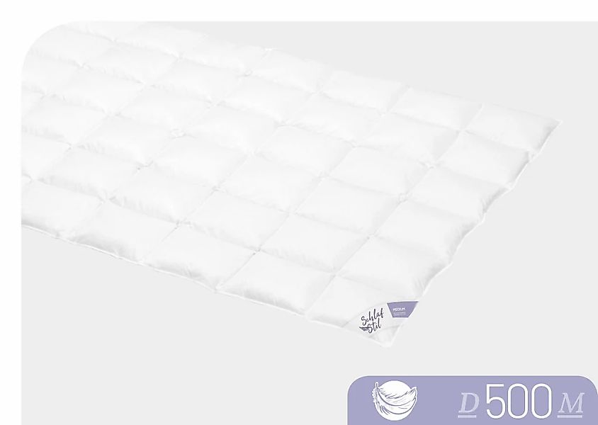 Schlafstil Daunenbettdecke "D500" leicht Füllung 100Daunen 1 Stk. tlg. herg günstig online kaufen