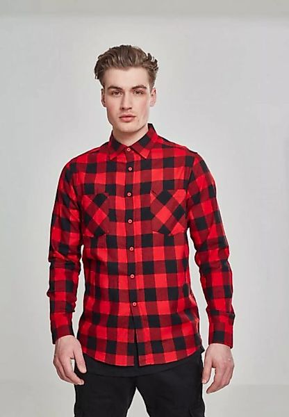 URBAN CLASSICS Flanellhemd TB297 - Checked Flanell Shirt blk/red L günstig online kaufen