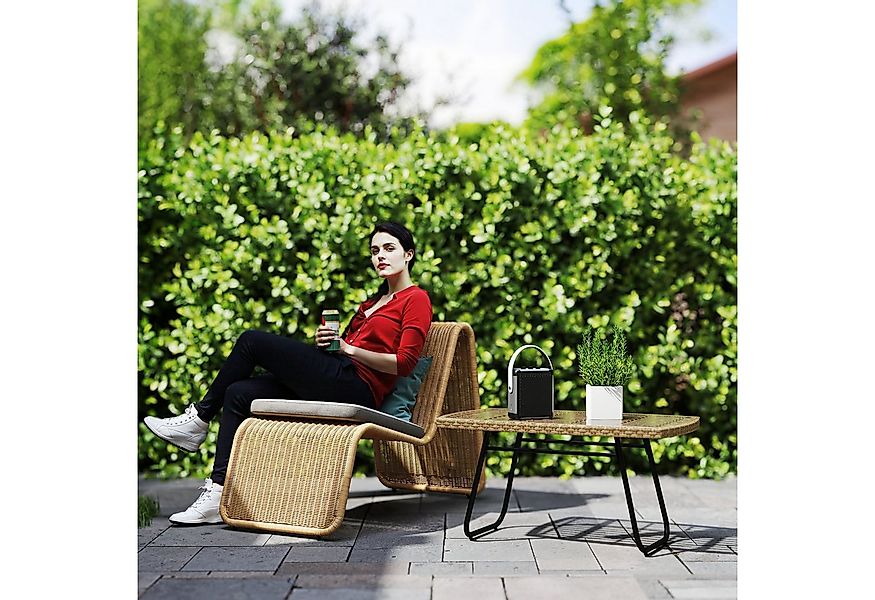 Outsunny Gartentisch UV-beständig, mit Glasplatte (Beistelltisch aus Polyra günstig online kaufen