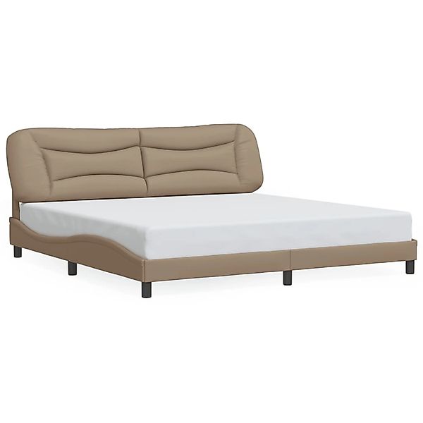 vidaXL Bettgestell ohne Matratze Hvar Cappuccino-Braun 200x200 cm Kunstlede günstig online kaufen