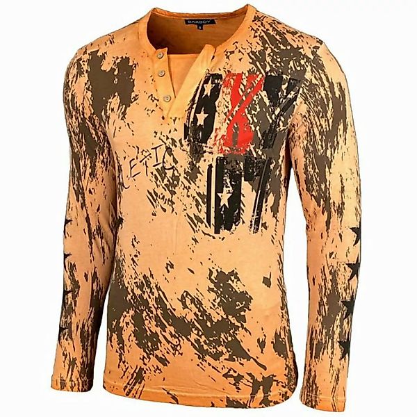 Baxboy Longshirt Baxboy Langarmshirt mit trendigem All-Over Logo-Print mit günstig online kaufen